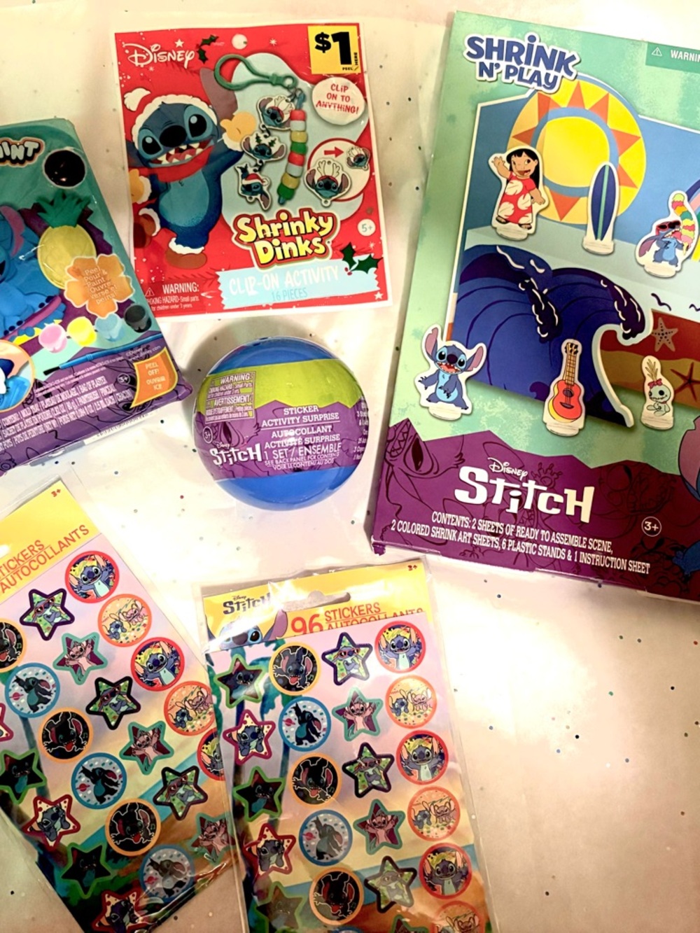 Disney Stitch Shrink N' Play Activity Set - Blue, Purple, Teal, Yellow